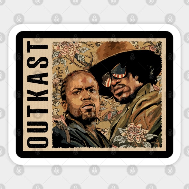 Southern Hip Hop Legends Timeless Images of Outkast Sticker by Hayes Anita Blanchard